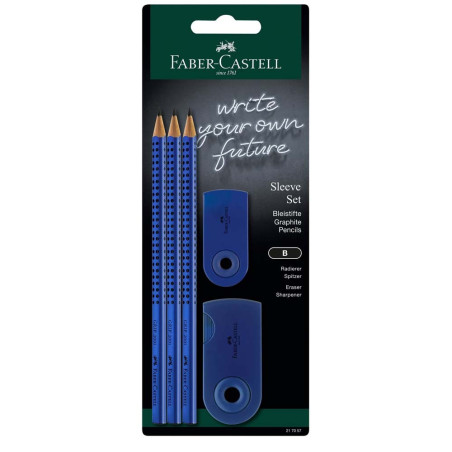 Faber Castell Σετ 3 Μολυβιών Grip / Γόμα / Ξύστρα B