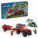 Lego City 4x4 Fire Truck With Rescue Boat Για 5+ Ετών