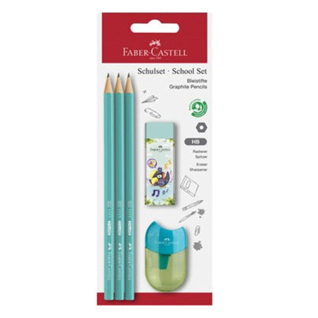 Faber Castell Σετ 3 Μολυβιών / Γόμα / Ξύστρα